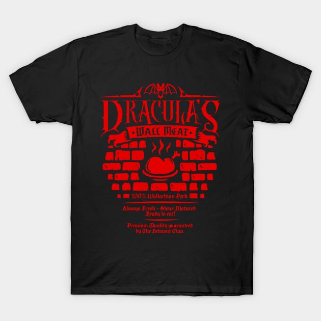 Dracula's Wall Meat - Red T-Shirt by demonigote